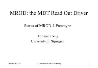MROD: the MDT Read Out Driver