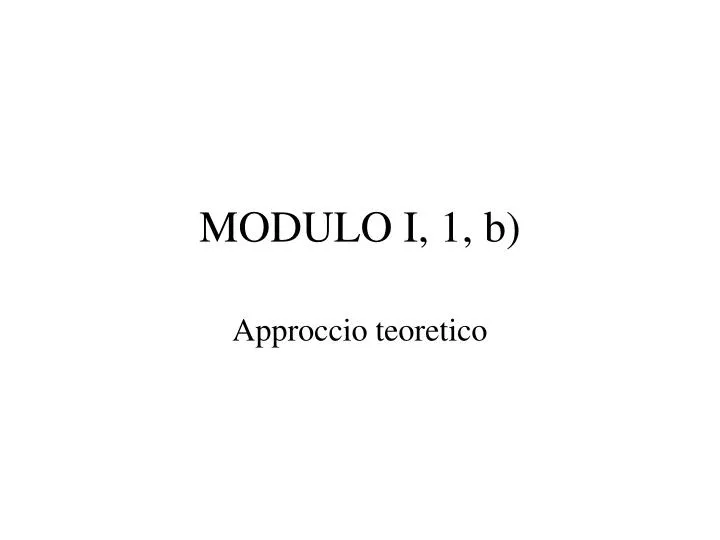 modulo i 1 b
