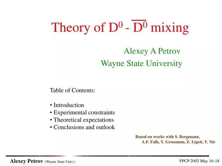 theory of d 0 d 0 mixing