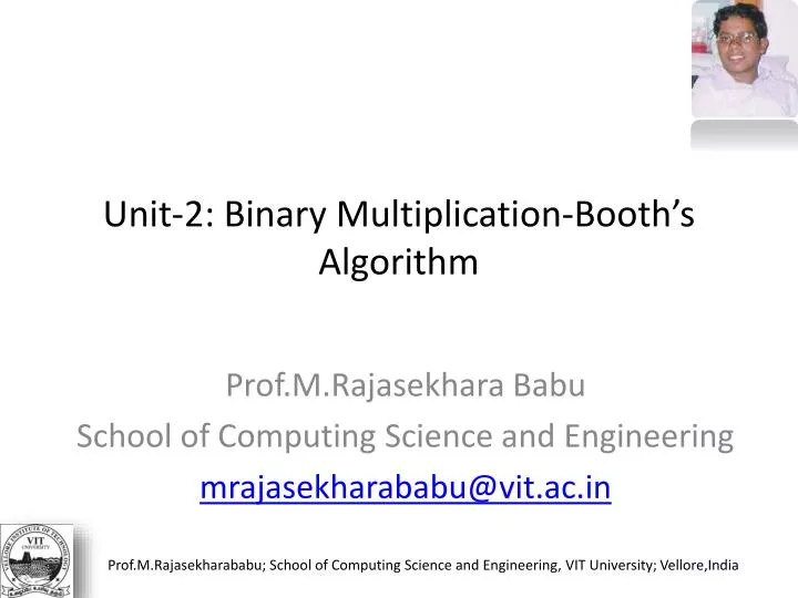 unit 2 binary multiplication booth s algorithm
