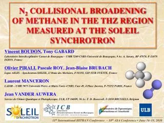 N 2 COLLISIONAL BROADENING OF METHANE IN THE THZ REGION MEASURED AT THE SOLEIL SYNCHROTRON