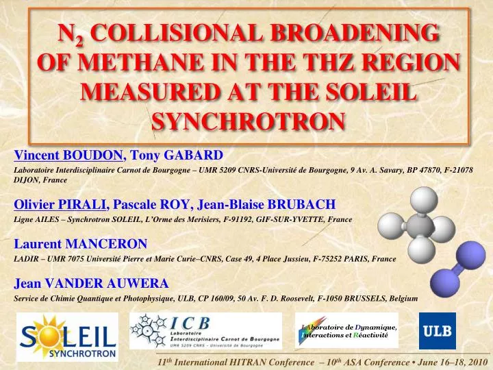n 2 collisional broadening of methane in the thz region measured at the soleil synchrotron