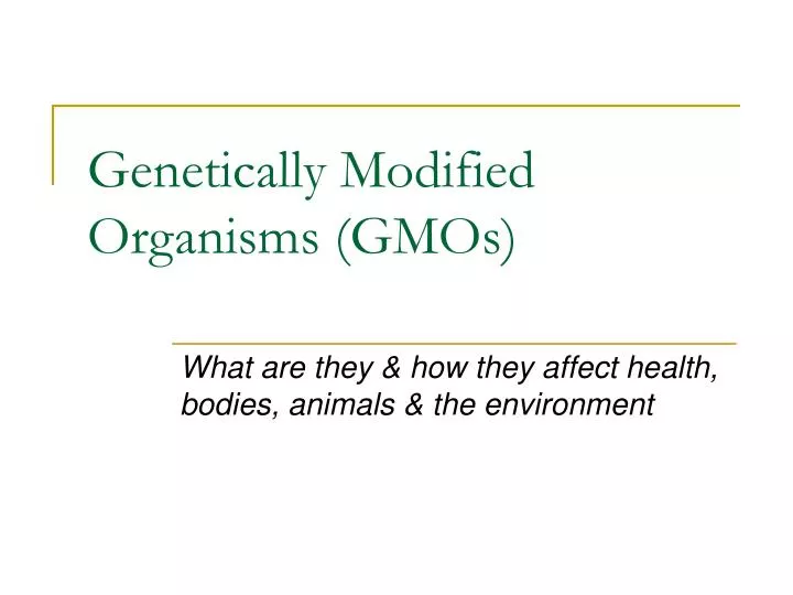 genetically modified organisms gmos