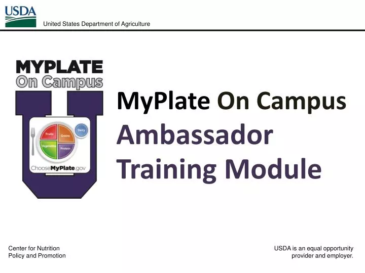 myplate on campus ambassador training module