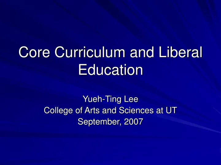 core curriculum and liberal education