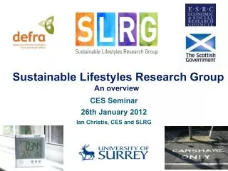 Sustainable Lifestyles Research Group An overview