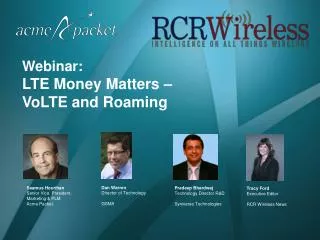 Webinar: LTE Money Matters – VoLTE and Roaming