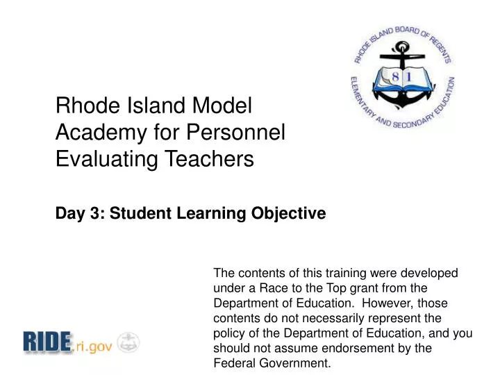 rhode island model academy for personnel evaluating teachers
