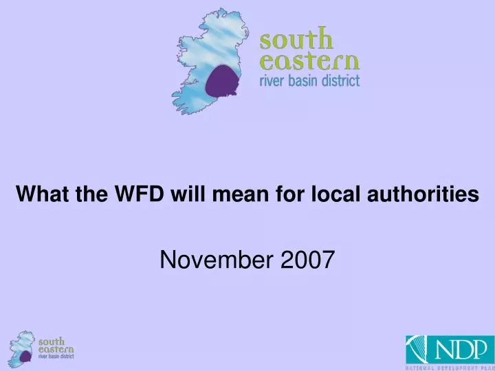 what the wfd will mean for local authorities november 2007