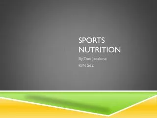 Sports nutrition