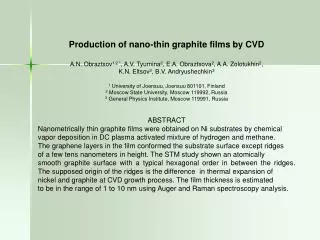 Production of nano-thin graphite films by CVD