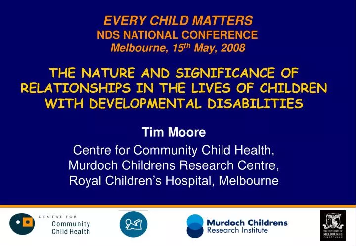 every child matters nds national conference melbourne 15 th may 2008