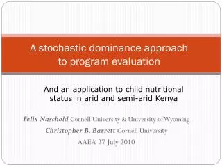 A stochastic dominance approach to program evaluation