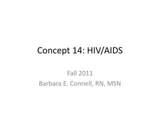 Concept 14: HIV/AIDS