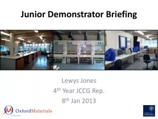 Junior Demonstrator Briefing