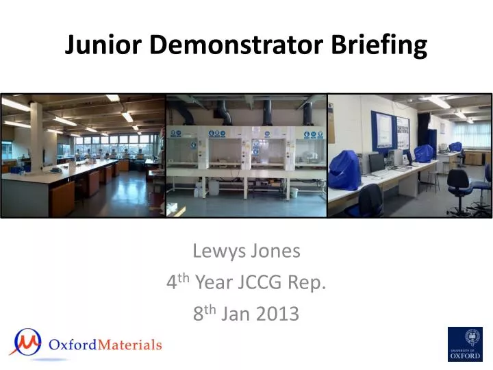 junior demonstrator briefing