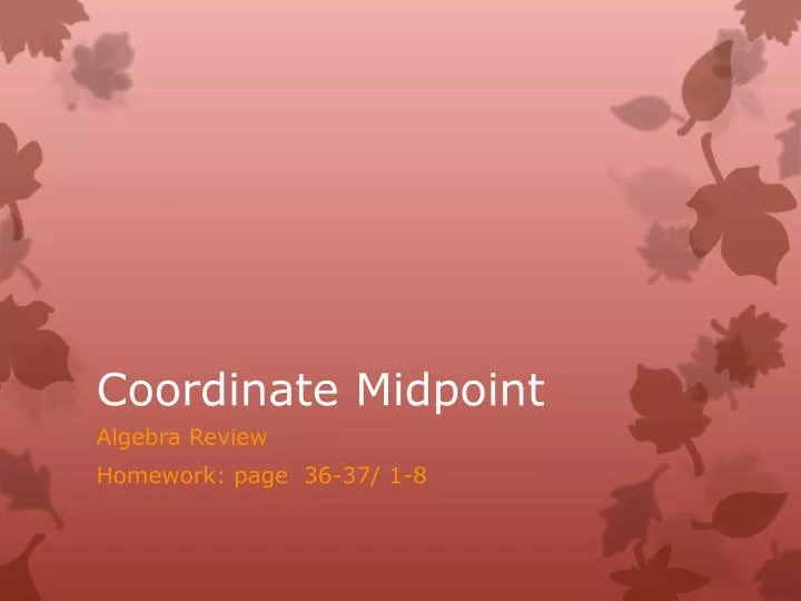 coordinate midpoint