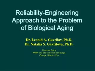 Reliability-Engineering Approach to the Problem of Biological Aging
