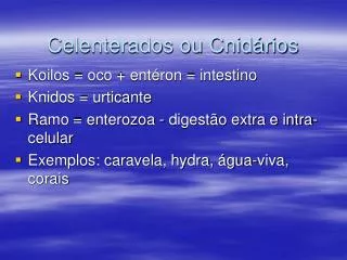 celenterados ou cnid rios