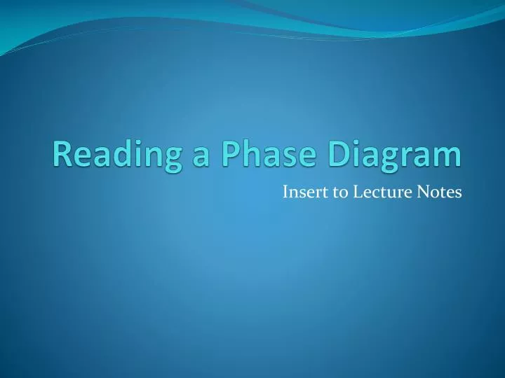 reading a phase diagram