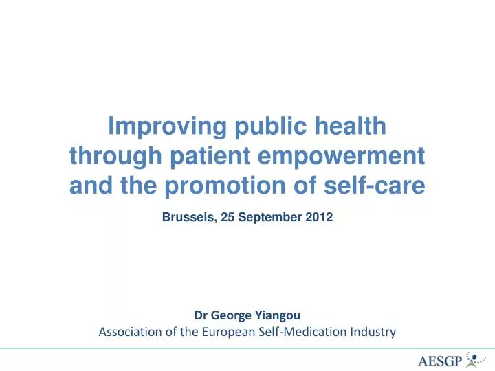 dr george yiangou association of the european self medication industry