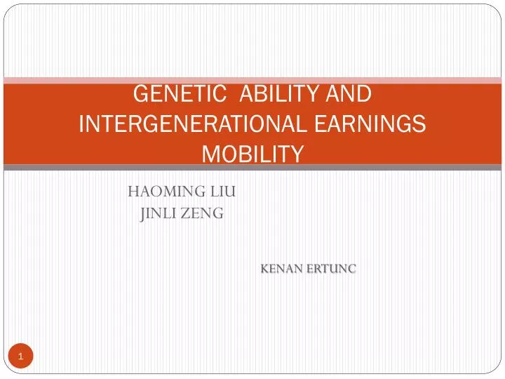 genetic ability and intergenerational earnings mobility