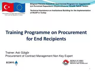 Training Programme on Procurement for End Recipients