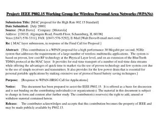 Project: IEEE P802.15 Working Group for Wireless Personal Area Networks (WPANs)