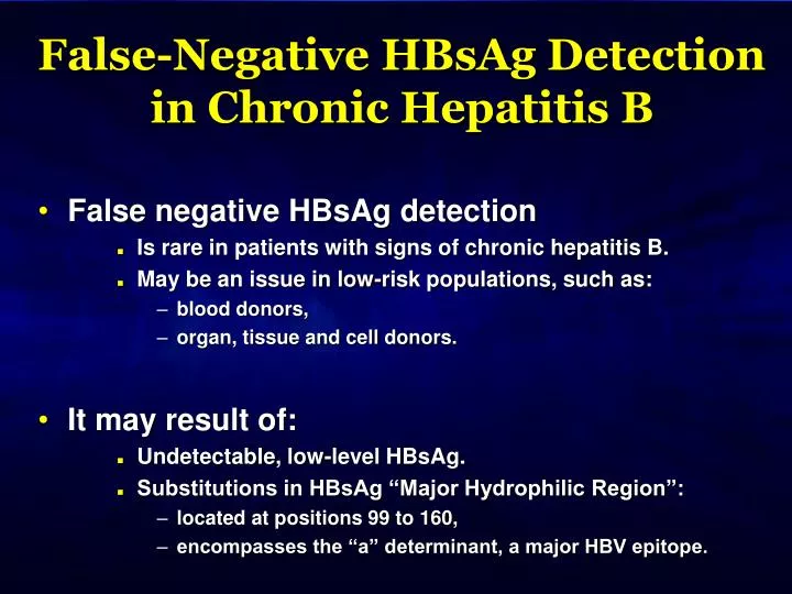 false negative hbsag detection in chronic hepatitis b