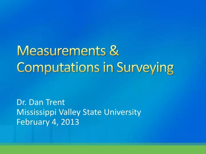 measurements computations in surveying