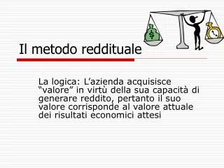il metodo reddituale