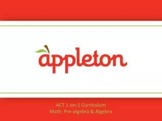 ACT 1-on-1 Curriculum Math: Pre-algebra &amp; Algebra