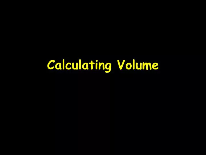 calculating volume