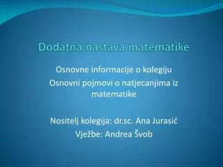 dodatna nastava matematike
