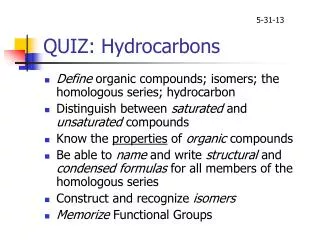 QUIZ: Hydrocarbons