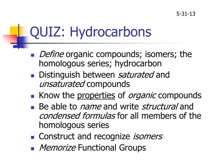 quiz hydrocarbons