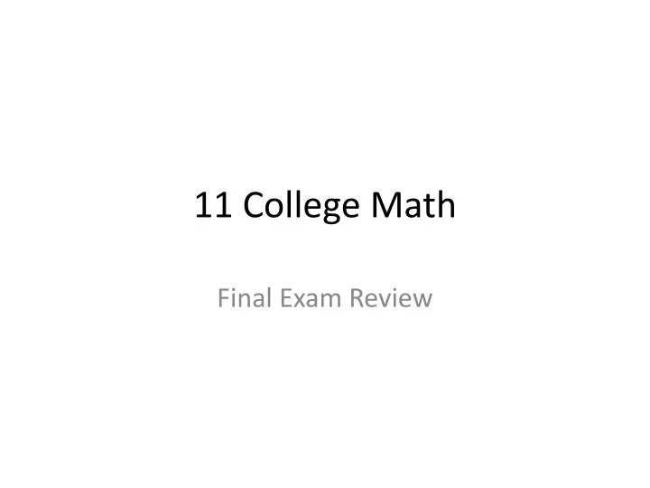11 college math
