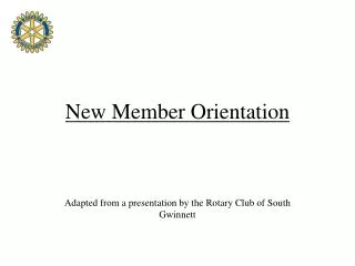 New Member Orientation