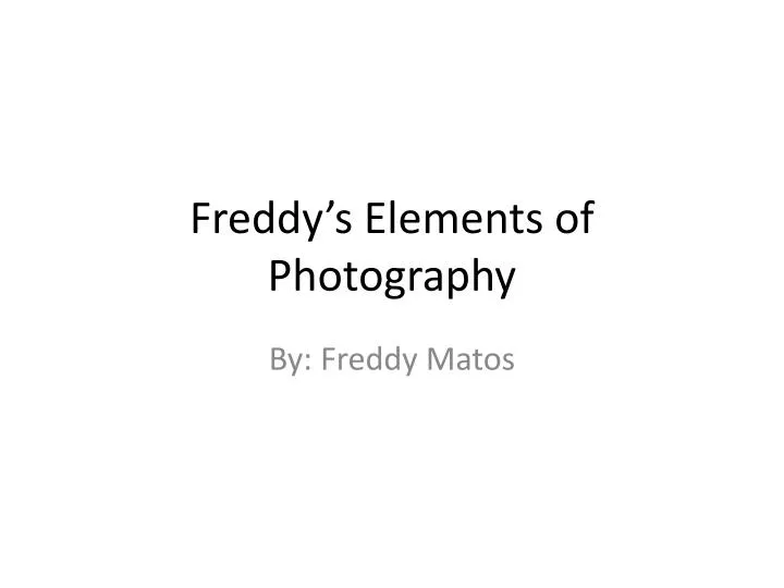 freddy s elements of photography