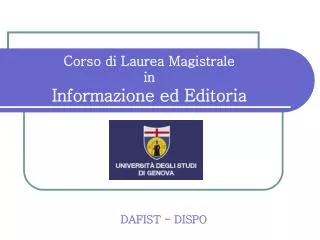 corso di laurea magistrale in informazione ed editoria