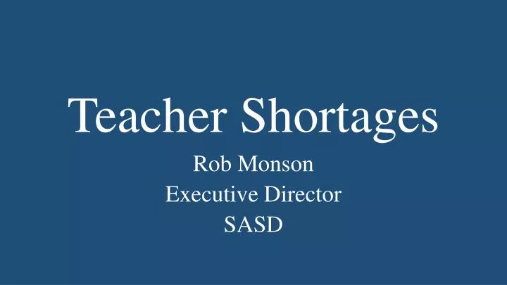 teacher shortages