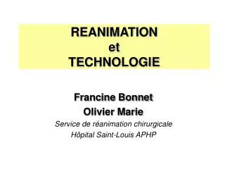 reanimation et technologie