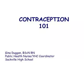 CONTRACEPTION 101