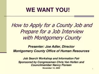 How to Apply for a County Job and Prepare for a Job Interview with Montgomery County