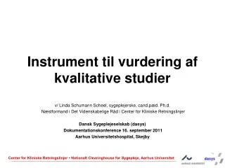 instrument til vurdering af kvalitative studier