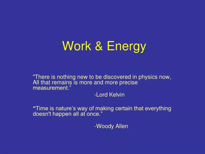 work energy
