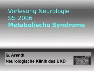 vorlesung neurologie ss 2006 metabolische syndrome