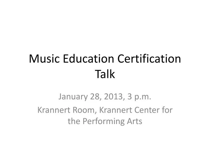 music education certification talk