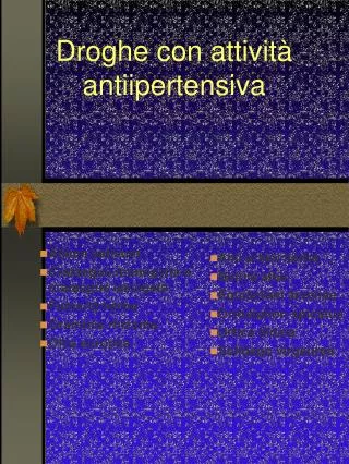 droghe con attivit antiipertensiva