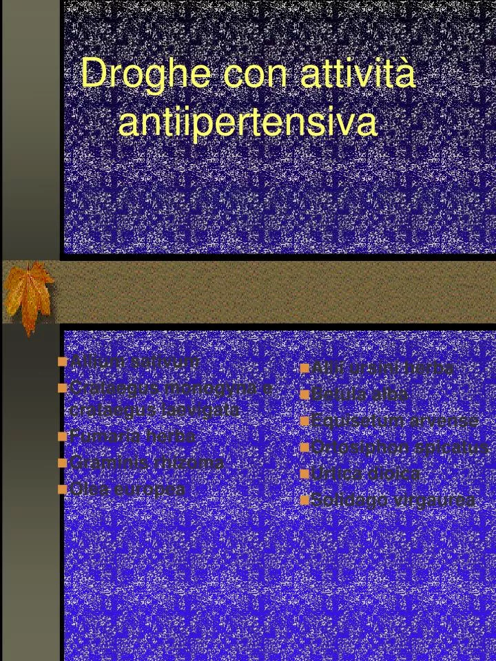 droghe con attivit antiipertensiva